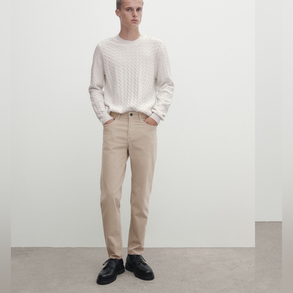 Other - Massimo Dutti TAPERED FIT %100 Algodon Cotton TROUSERS Size 30 light gray